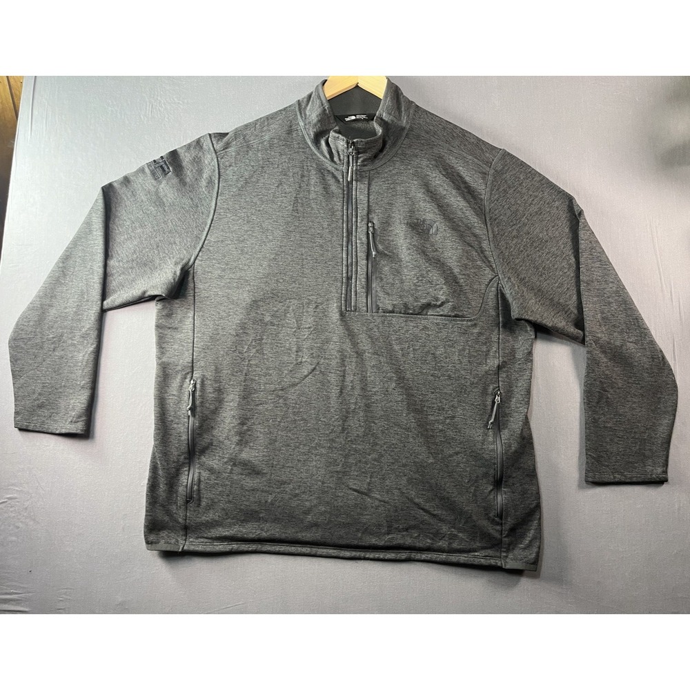 The North Face Men's 1/4 Zip Pullover Fleece Sweater Gray Size 2XL XXL Outdoors